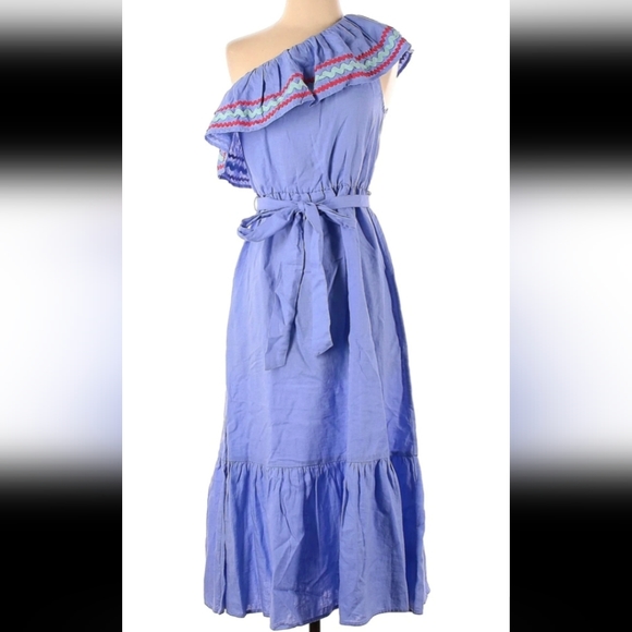 J.Crew Waist Tie Ruffle Dress with Ricrack XS - Picture 2 of 3